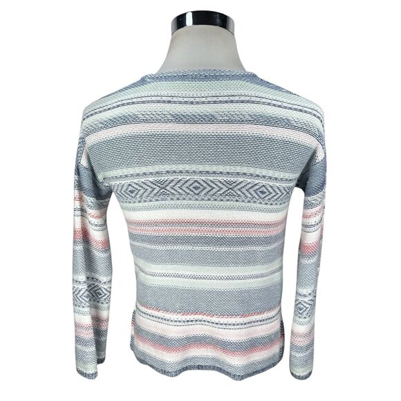 Faherty High Tide Sweater Women's XS Todos Santos Blue Pink Relaxed Fit Stripe - Picture 4 of 9